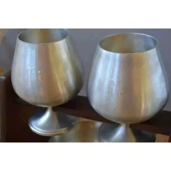 Josten's Pewter Goblets & Stand Paul Revere Reproduction Nut Bowl barware gift - Picture 2 of 5